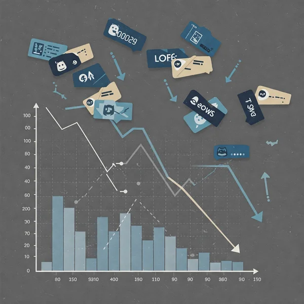 Abstract visual of low Discord server engagement graph