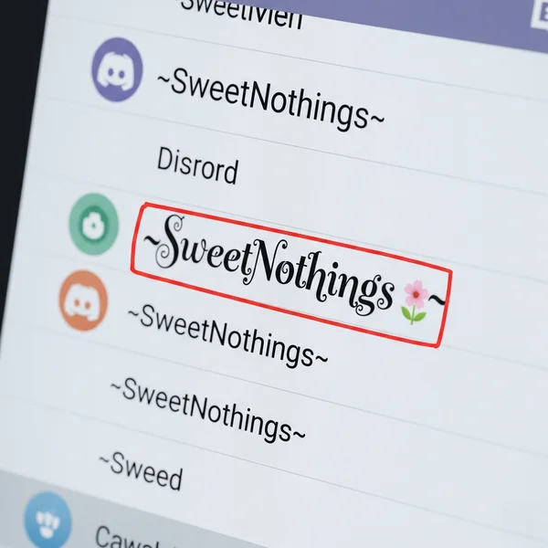 Example of an aesthetic Discord username with custom font & emoji