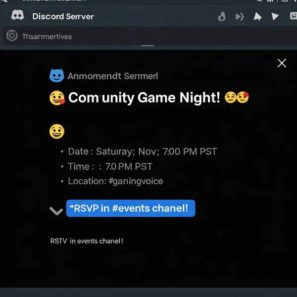 Example of a well-formatted Discord event announcement