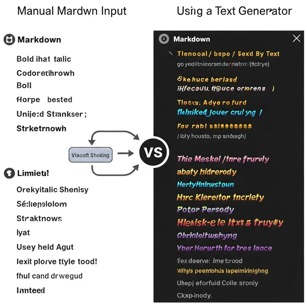 Comparison infographic: Markdown vs Text Generator for Discord styles
