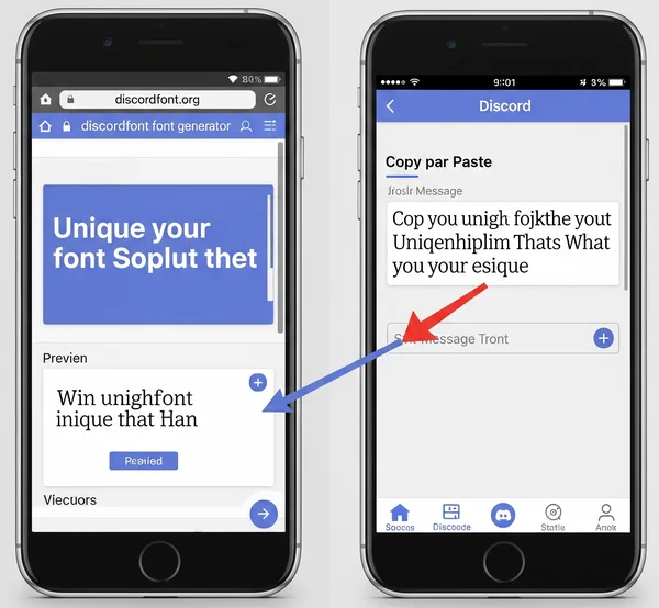 Copy-pasting from mobile font generator to Discord app