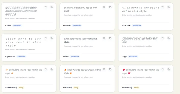 Visual display of various aesthetic Discord font styles