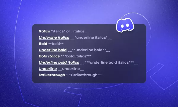 Discord Markdown formatting examples
